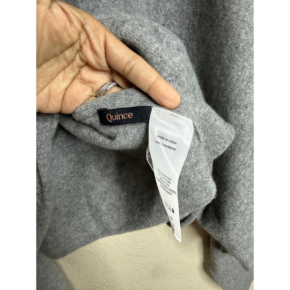 Quince Mongolian Cashmere Poncho Heather Gray One Size 100% Cashmere - Picture 5 of 10